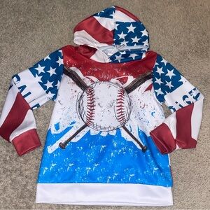 Patriotic Baseball Kids Hoodie